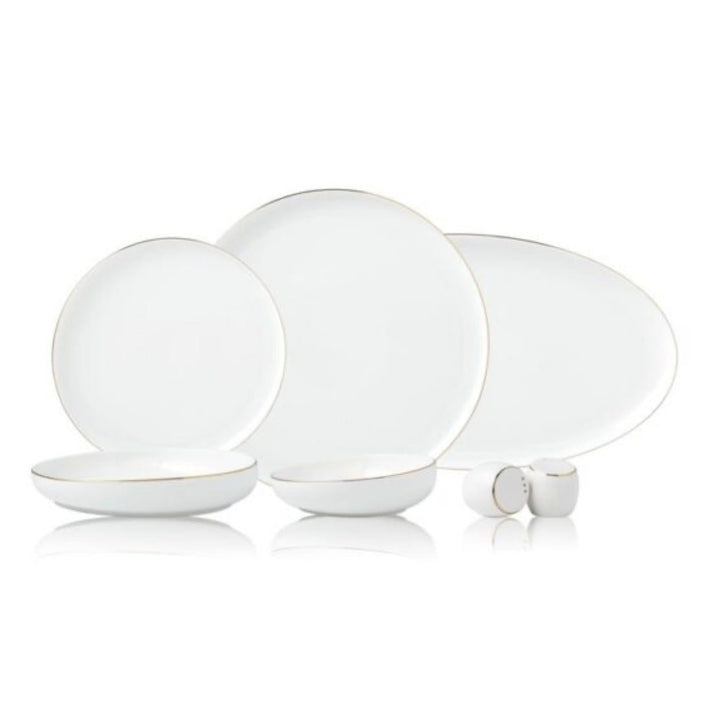 Bricard Talance Hvid/Guld Porcelænssæt 27 dele - 6 personer - Løven Home