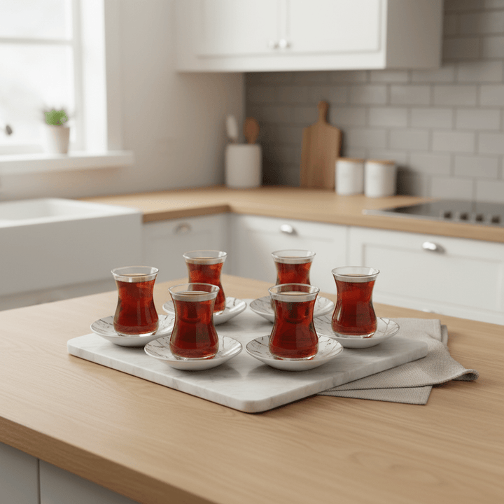 Bricard Teglassæt 18 dele - Rosaguld - Løven Home