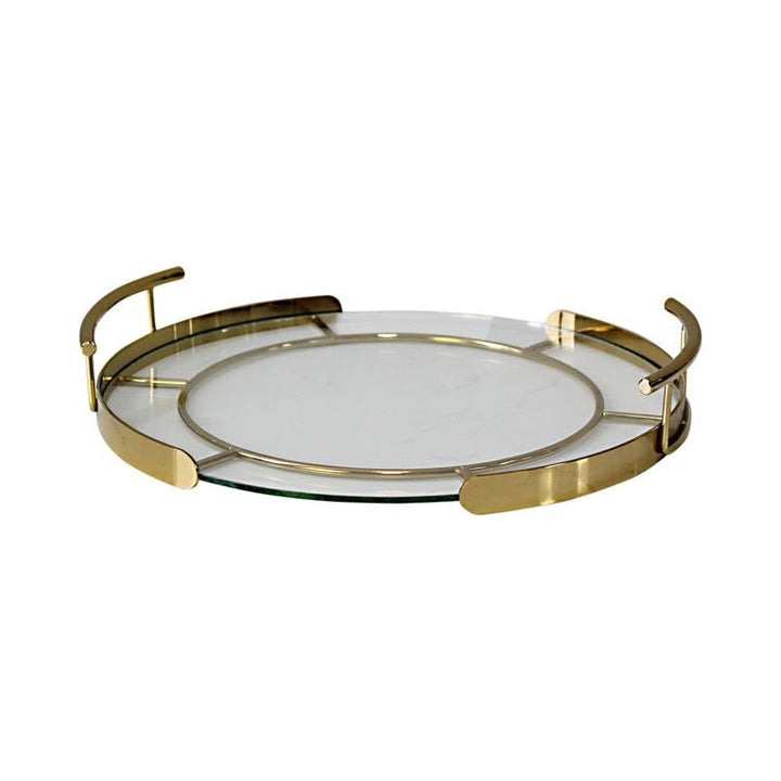 Cinar Fugurato Elegance Guld Serveringsbakke – 35 cm - Løven Home