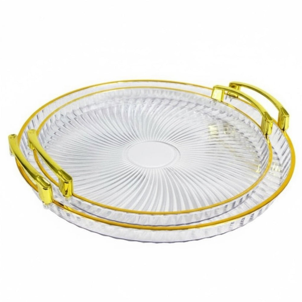 Cinar Guld Serveringsbakkesæt 2 stk. – 30 & 35 cm - Løven Home