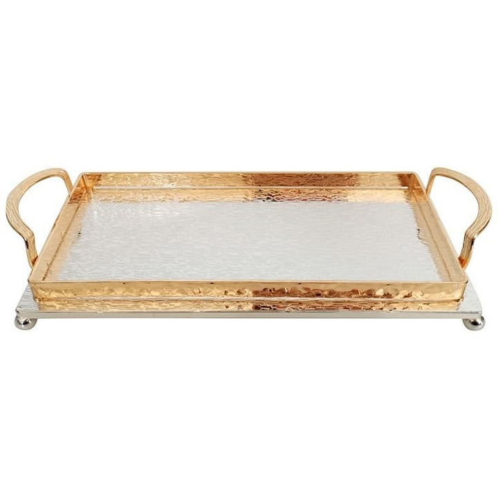 Cinar Serveringsbakke | 30x14 cm | Guld - Sølv - Løven Home