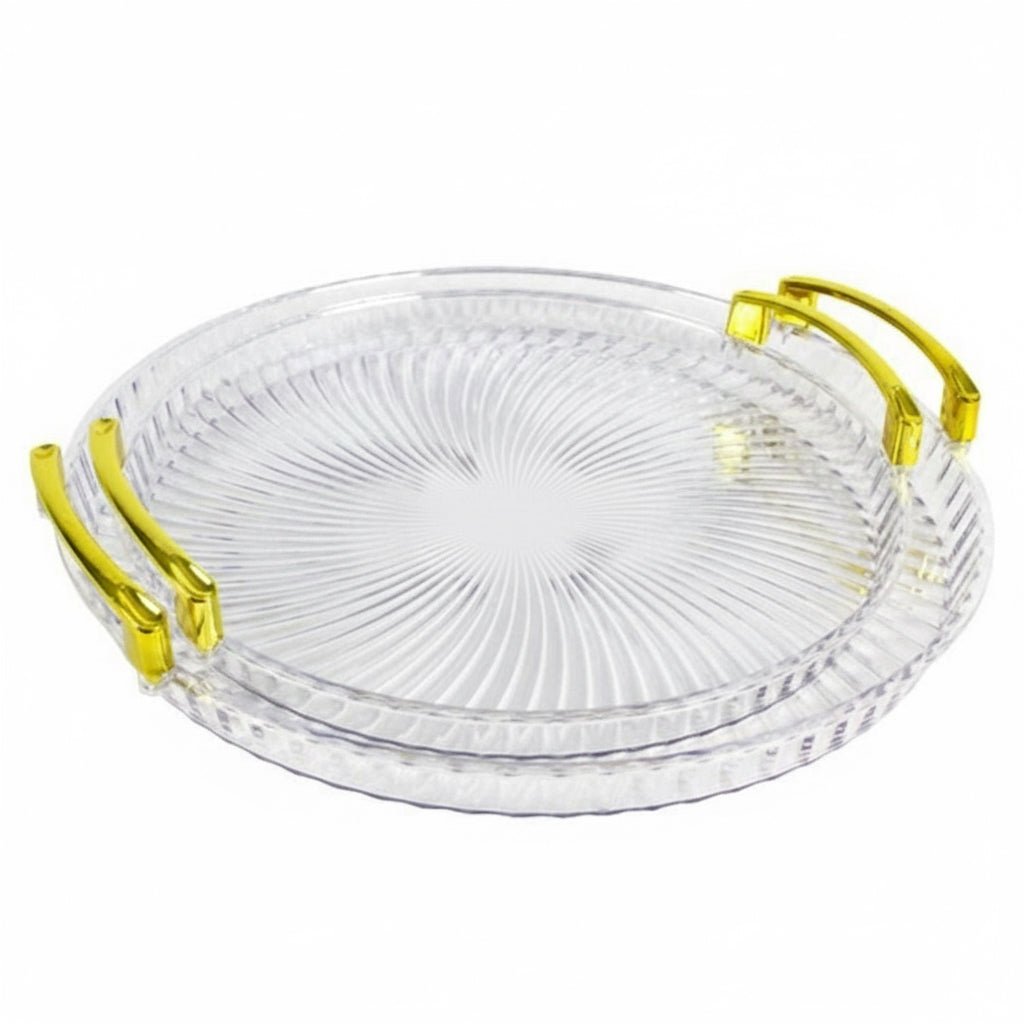 Cinar Serveringsbakkesæt 2 stk. Guldgreb – 30 & 35 cm - Løven Home