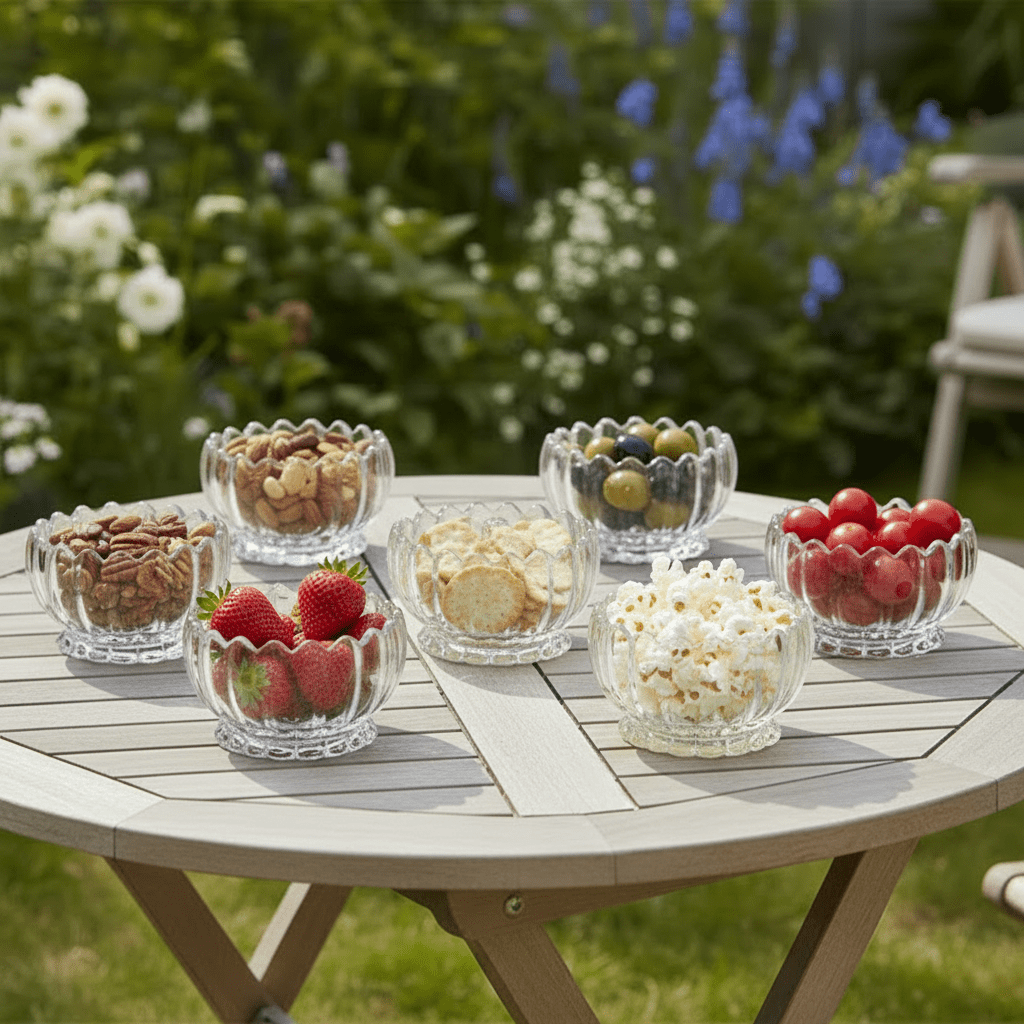 Deli Glass - Lotus Glasskålesæt - 200 ml | Glas | Transparent | 6 stk. - Løven Home