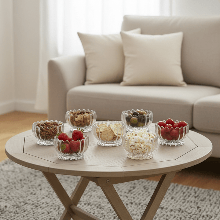 Deli Glass - Lotus Glasskålesæt - 200 ml | Glas | Transparent | 6 stk. - Løven Home
