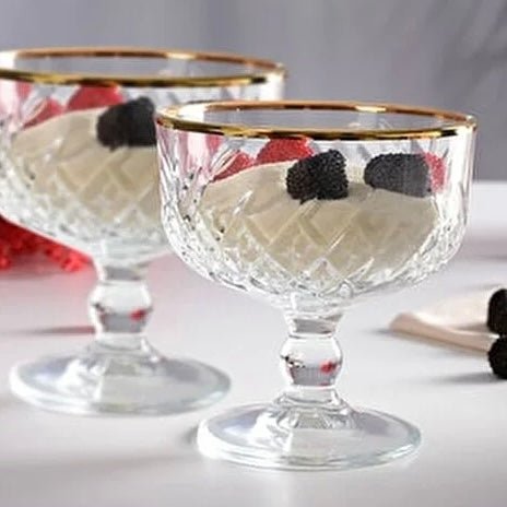 Dessertglas på fod 2 stk 250 ml. - Pasabahce Golden Touch Timeless - Løven Home