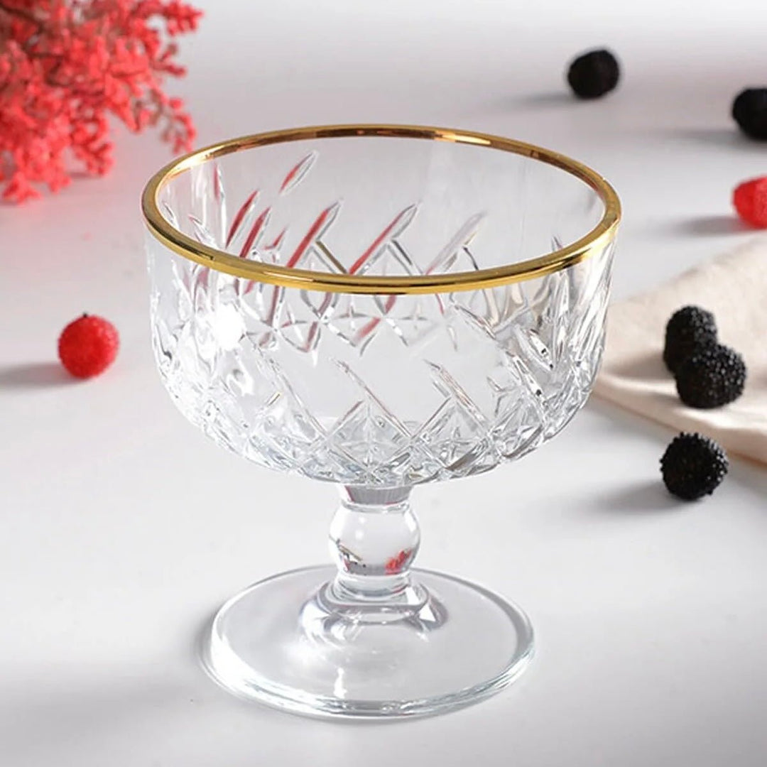Dessertglas på fod 2 stk 250 ml. - Pasabahce Golden Touch Timeless - Løven Home