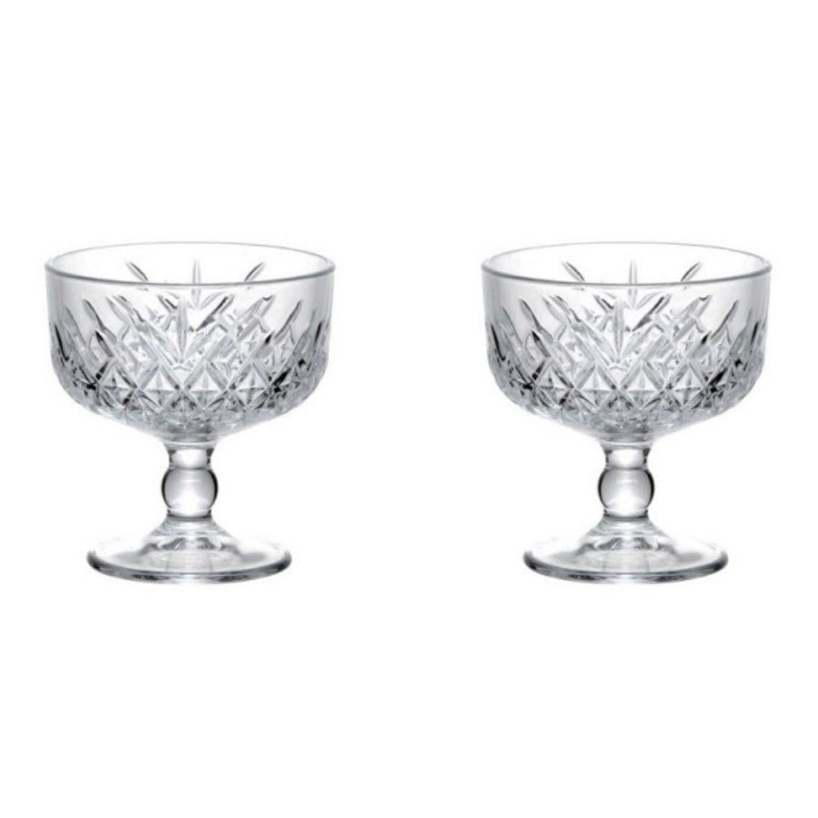 Dessertglassæt på fod 2 stk. 280 ml. - Pasabahce Timeless - Løven Home