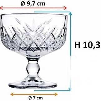 Dessertglassæt på fod 2 stk. 280 ml. - Pasabahce Timeless - Løven Home