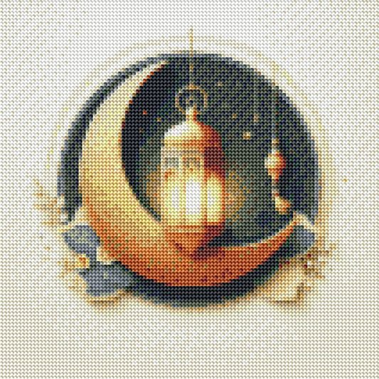 Diamond Art - Måne og Lanterne 30x30 cm - Løven Home