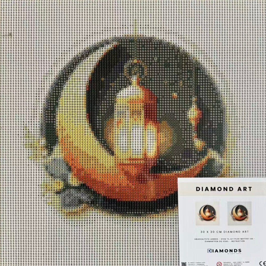 Diamond Art - Måne og Lanterne 30x30 cm - Løven Home