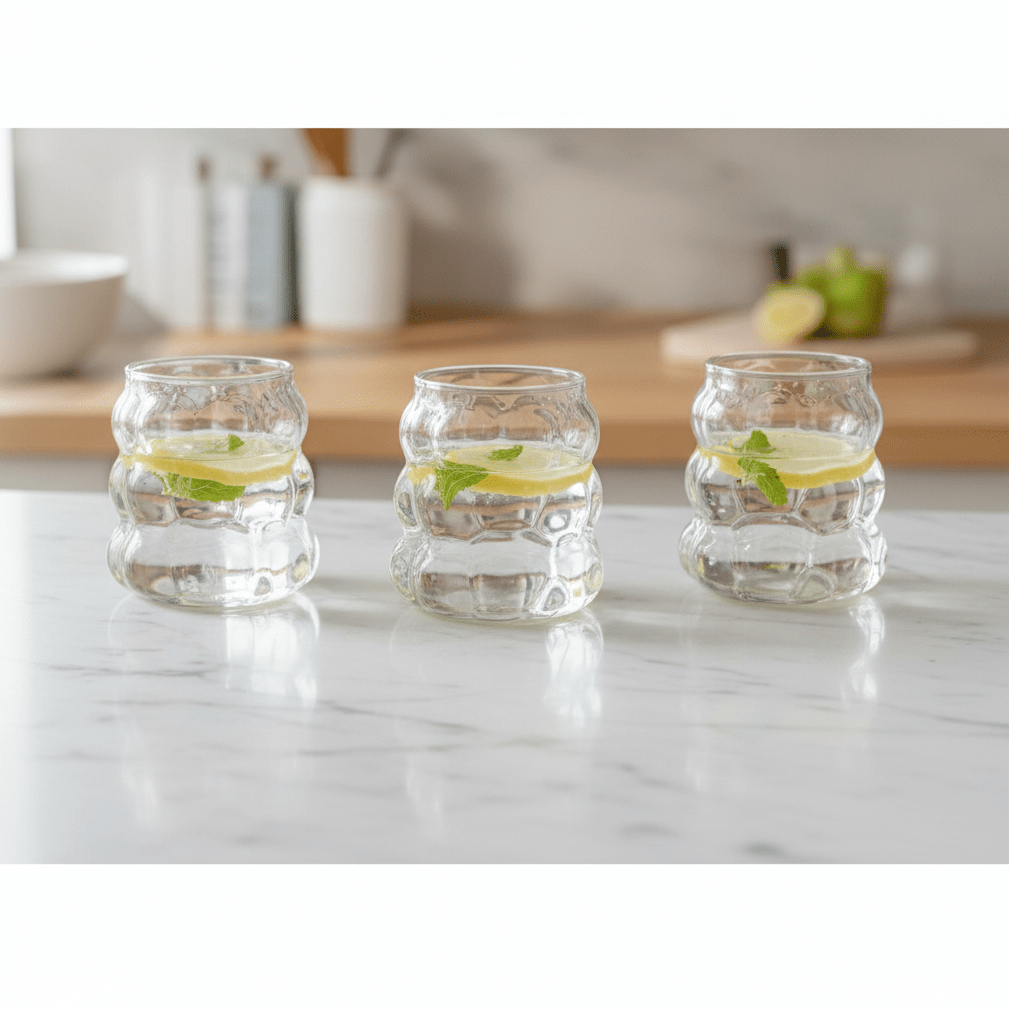 Diamonds - Bubble Drikkeglassæt - 380 ml. | Glas | Transparent | 6 stk. - Løven Home