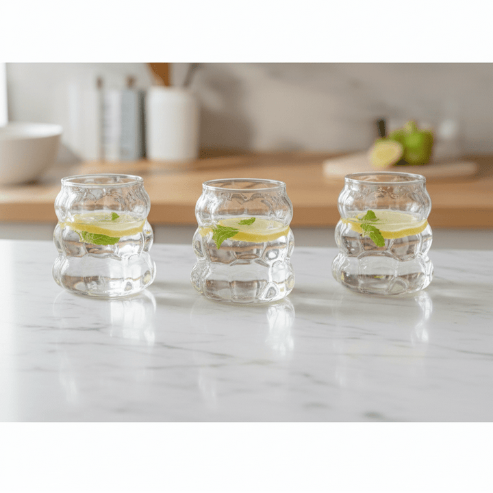 Diamonds - Bubble Drikkeglassæt - 380 ml. | Glas | Transparent | 6 stk. - Løven Home