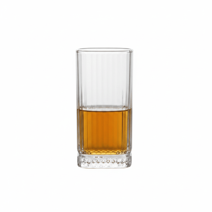 Diamonds - Høj Riflet Drikkeglassæt - 315 ml. | Glas | Transparent | Kvadratisk | 6 stk. - Løven Home