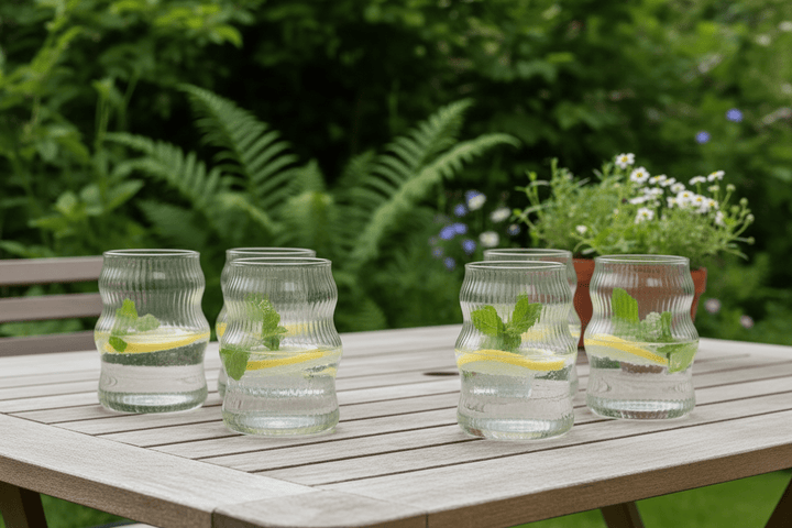 Diamonds - Riflet Drikkeglassæt - 480 ml. | Glas | Transparent | 6 stk. - Løven Home