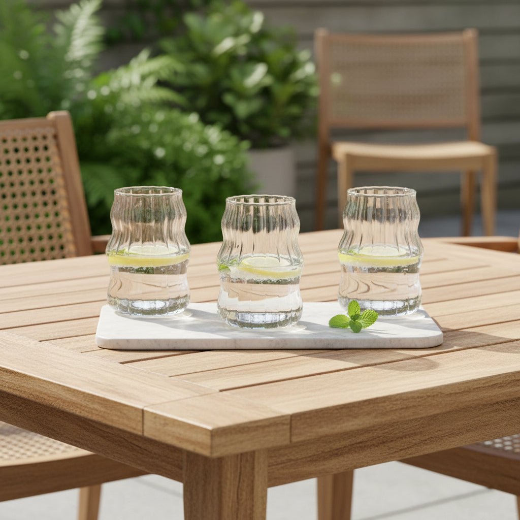Diamonds - Rillet Drikkeglassæt - 500 ml. | Glas | Transparent | 6 stk. - Løven Home