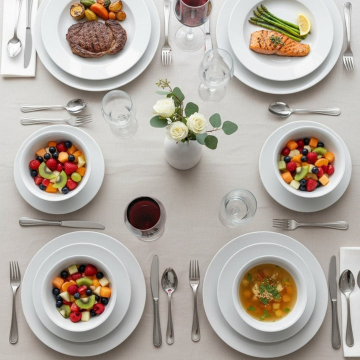 Die Weisse Rose – Bianco Classico Porcelæn Tafelservice 24 dele til 6 personer - Løven Home