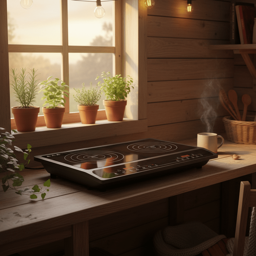 Dobbelt Induktionskogeplade 2000+1500 Watt - Michelino - Løven Home