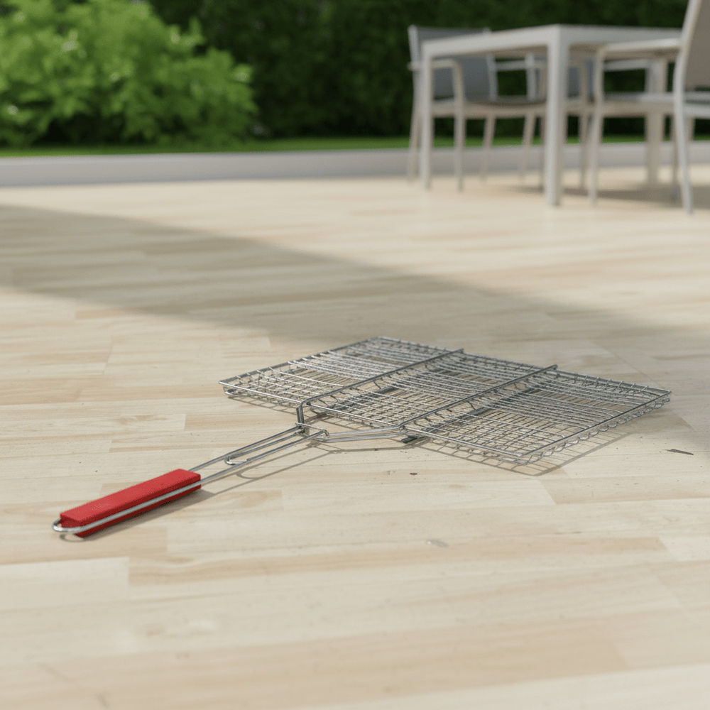 Easy Mutfak - Grillrist m/håndtag - Metal/træ | 40x30 cm - Løven Home