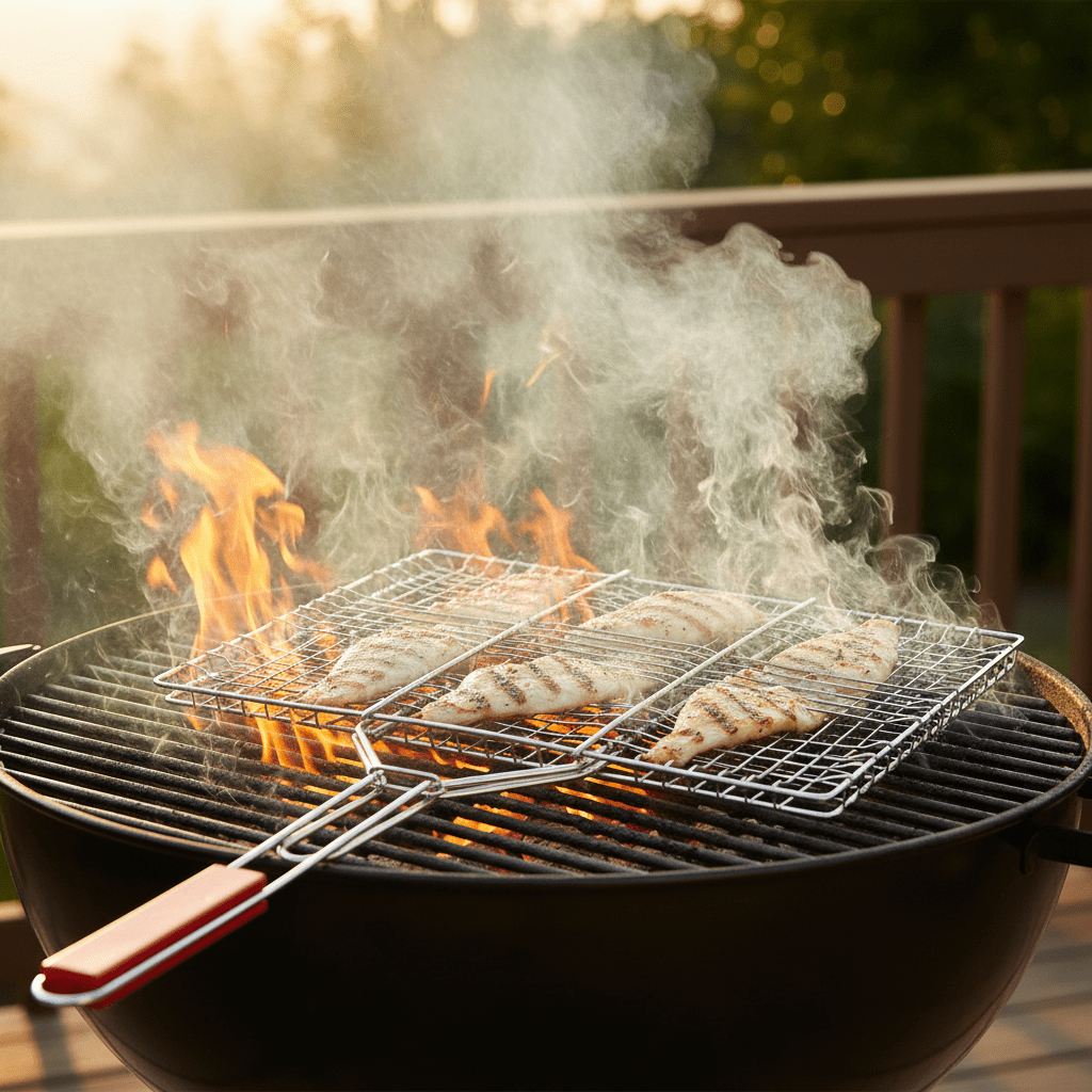 Easy Mutfak - Grillrist m/håndtag - Metal/træ | 40x30 cm - Løven Home