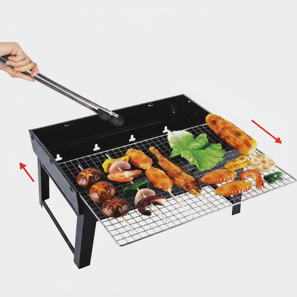 Easy Mutfak - Transportabel BBQ Kulgrill - 43x30 cm | Rustfrit stål | Sort - Løven Home