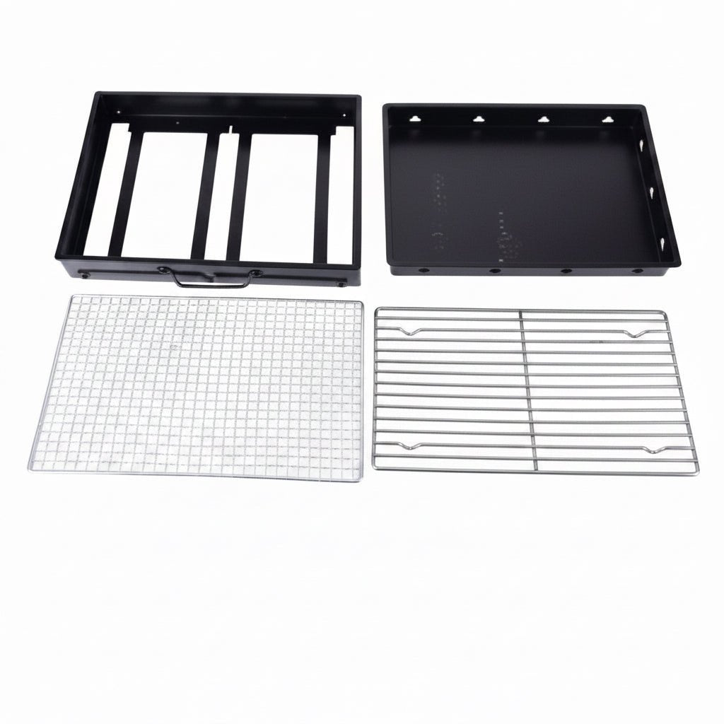 Easy Mutfak - Transportabel BBQ Kulgrill - 43x30 cm | Rustfrit stål | Sort - Løven Home
