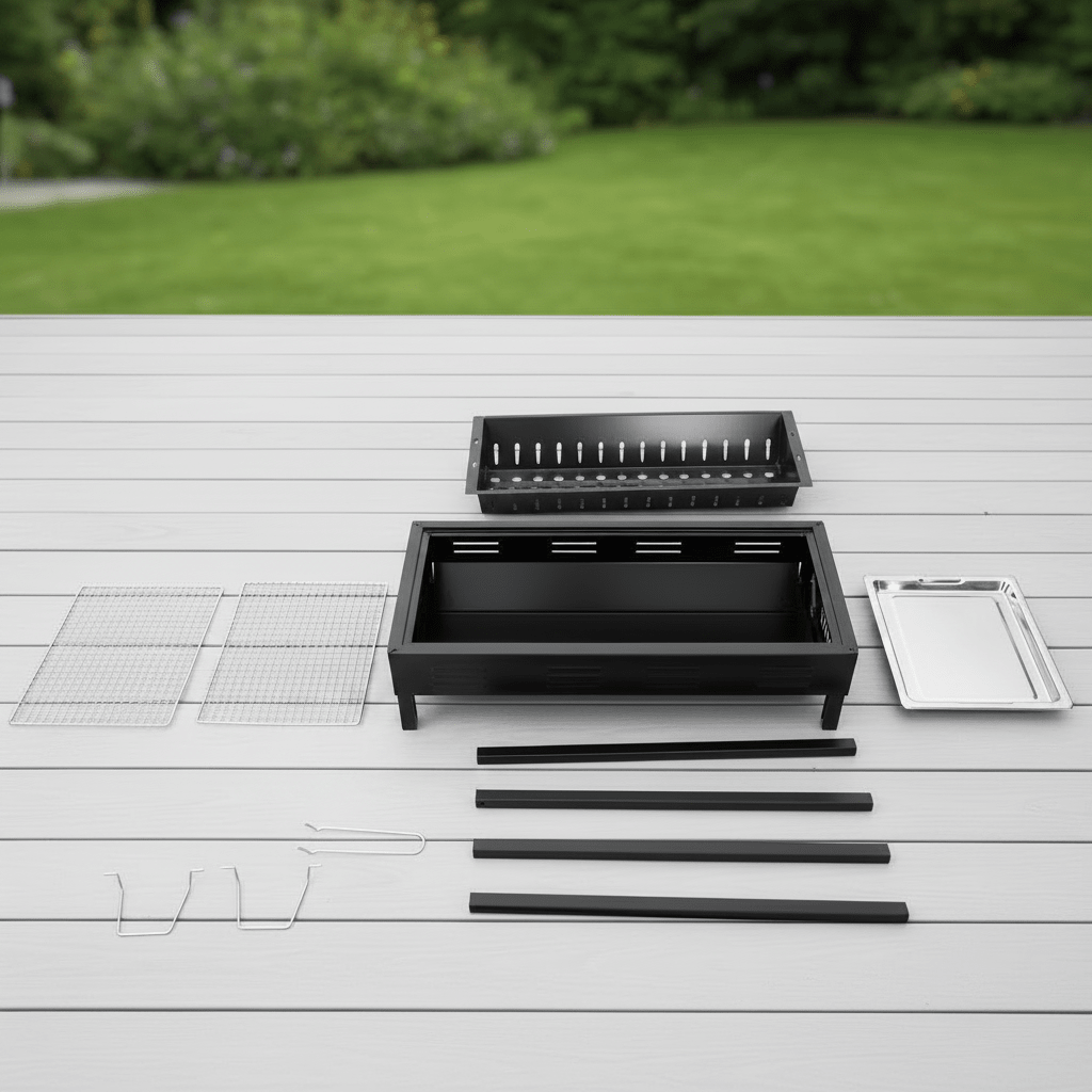 El Pasha - BBQ udendørs kulgrill - 66x30x64 cm | Rustfrit stål | Sort - Løven Home