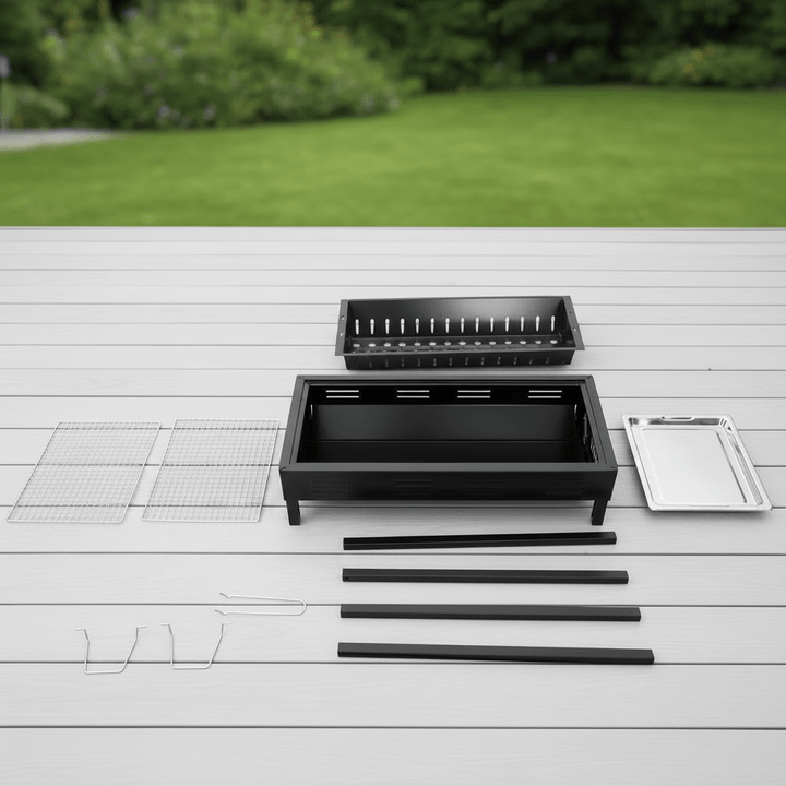 El Pasha - BBQ udendørs kulgrill - 66x30x64 cm | Rustfrit stål | Sort - Løven Home