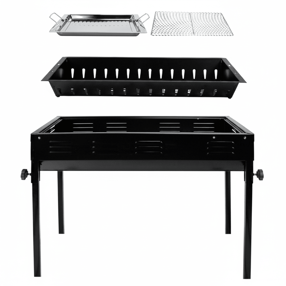El Pasha - BBQ udendørs kulgrill - 66x30x64 cm | Rustfrit stål | Sort - Løven Home