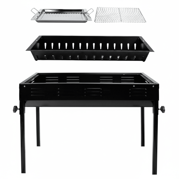 El Pasha - BBQ udendørs kulgrill - 66x30x64 cm | Rustfrit stål | Sort - Løven Home