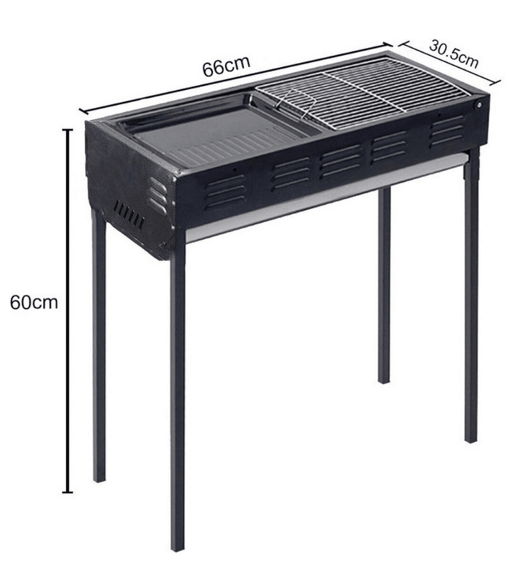 El Pasha - BBQ udendørs kulgrill - 66x30x64 cm | Rustfrit stål | Sort - Løven Home