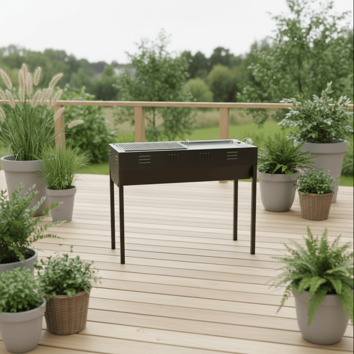 El Pasha - BBQ udendørs kulgrill - 66x30x64 cm | Rustfrit stål | Sort - Løven Home