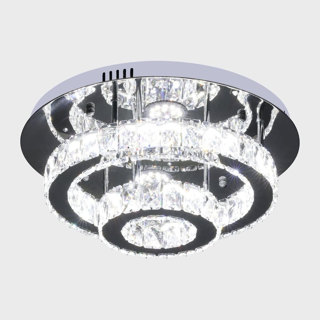 Elegant Krystal Loftlampe – Krom og klar | 45 cm - Løven Home