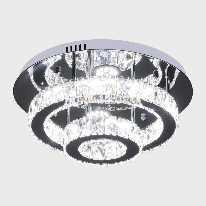 Elegant Krystal Loftlampe – Krom og klar | 45 cm - Løven Home