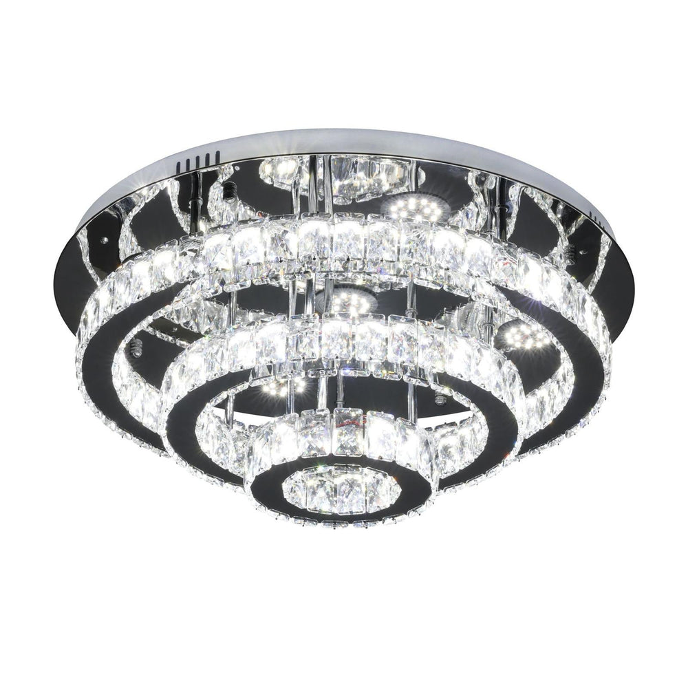 Elegant Krystal Loftlampe – Krom og klar | 60 cm - Løven Home