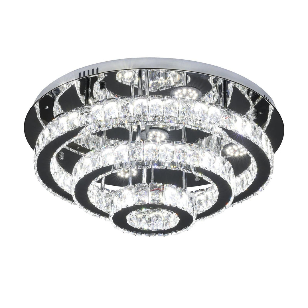 Elegant Krystal Loftlampe – Krom og klar | 60 cm - Løven Home