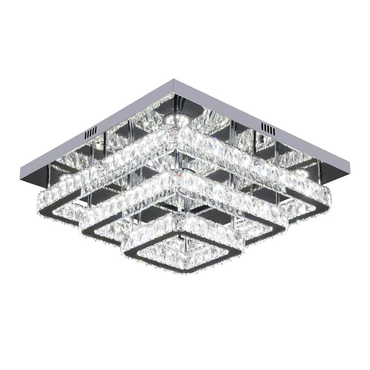 Elegant Loftlampe med Krystaller – Sølv | 60 cm - Løven Home