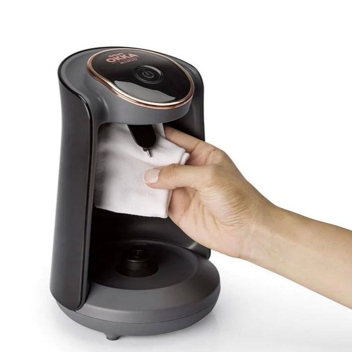 Elektrisk tyrkisk Kaffemaskine 480W - Arzum Okka Minio Chrome Sort/Sølv - Løven Home