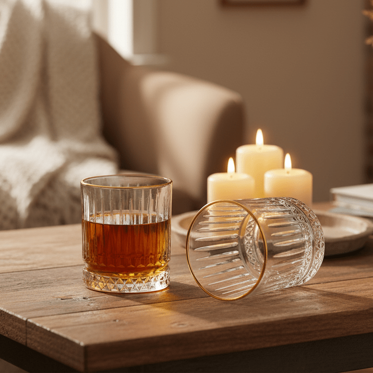 Elisa Golden Drikkeglassæt m/Guldkant 6 stk. 240 ml - Løven Home