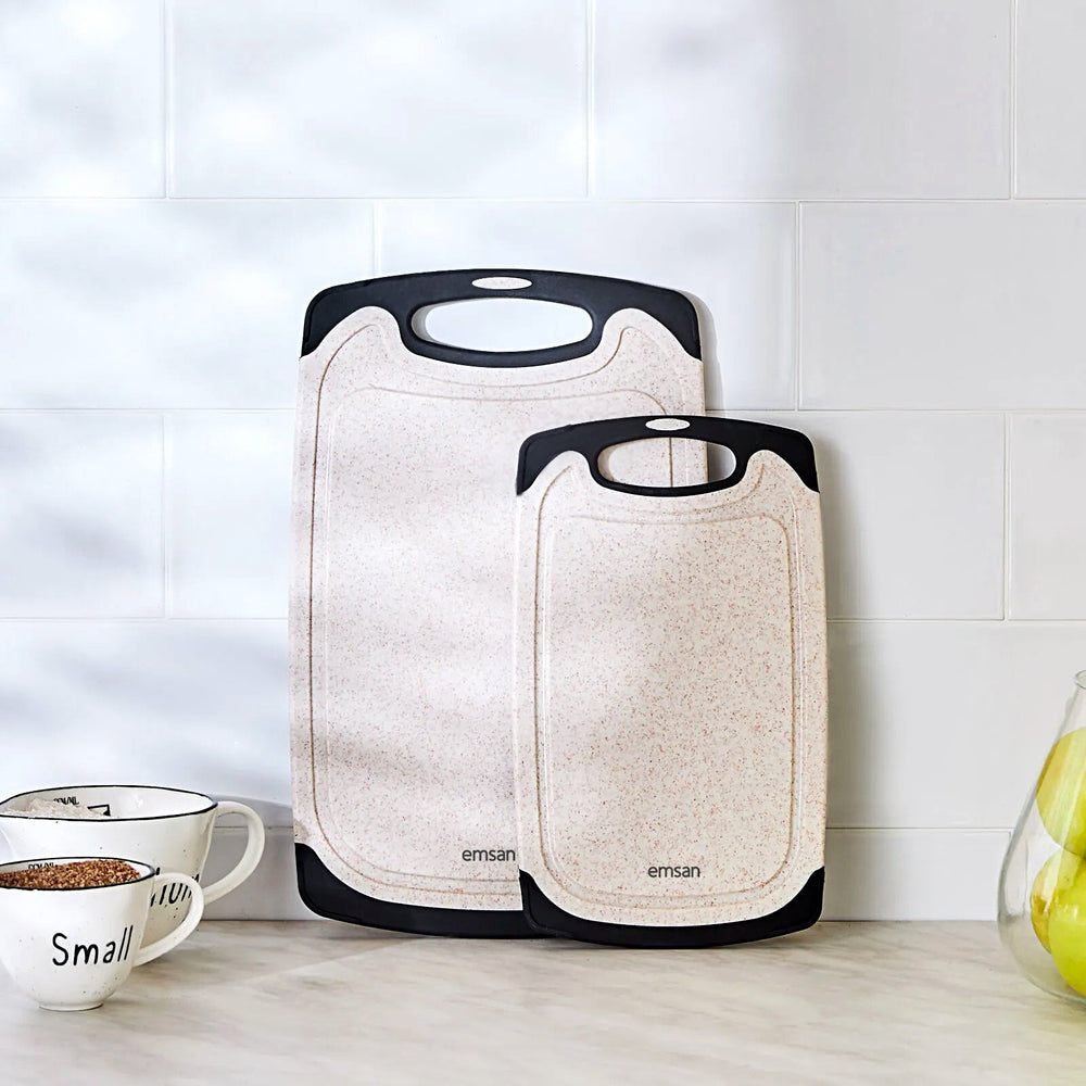 Emsan - Daily Granitmønstret Skærebræt - Beige | 2 Stk - Løven Home