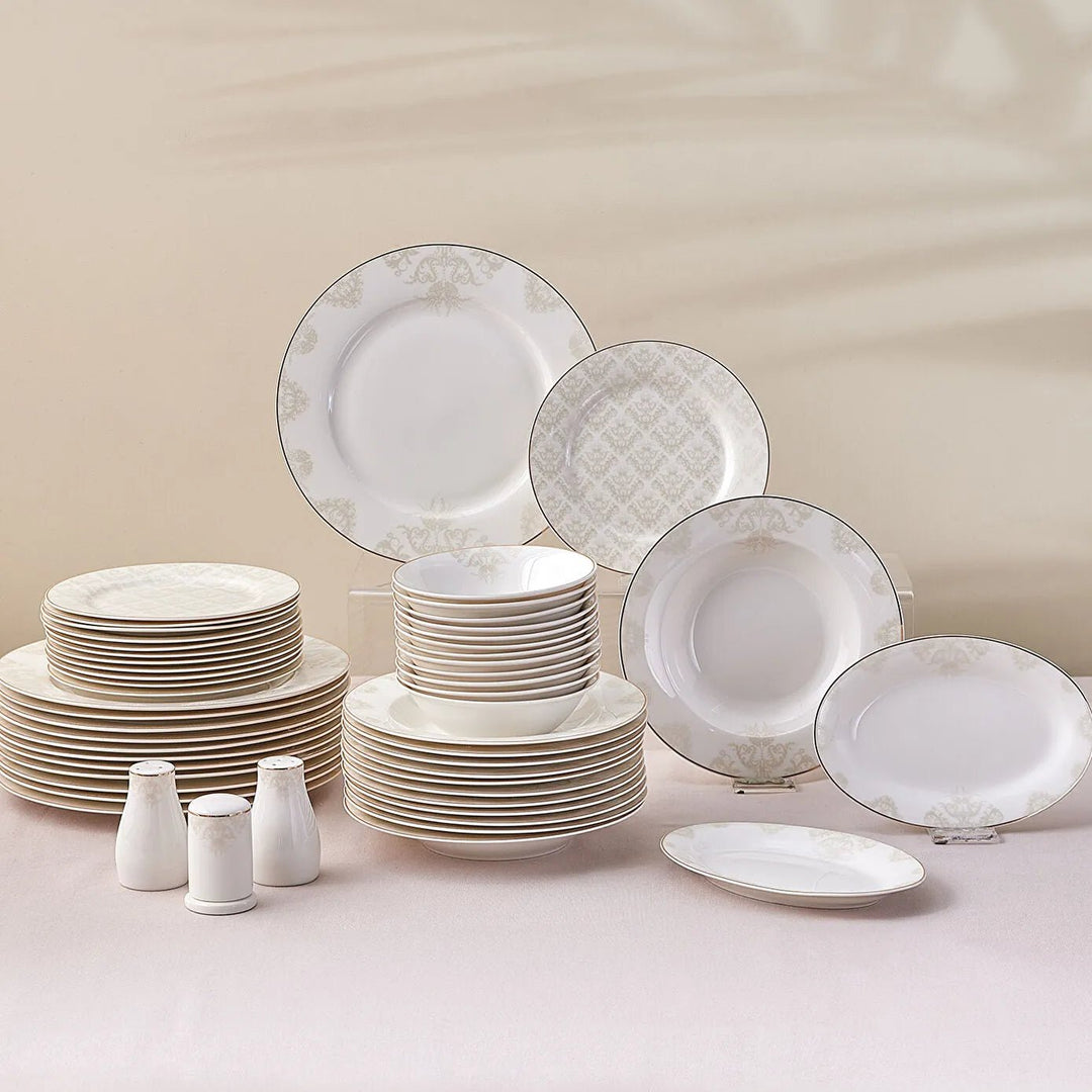 Emsan Elegance Bone Siena Gold 53 Dele 12 Personers Spisestel - Løven Home