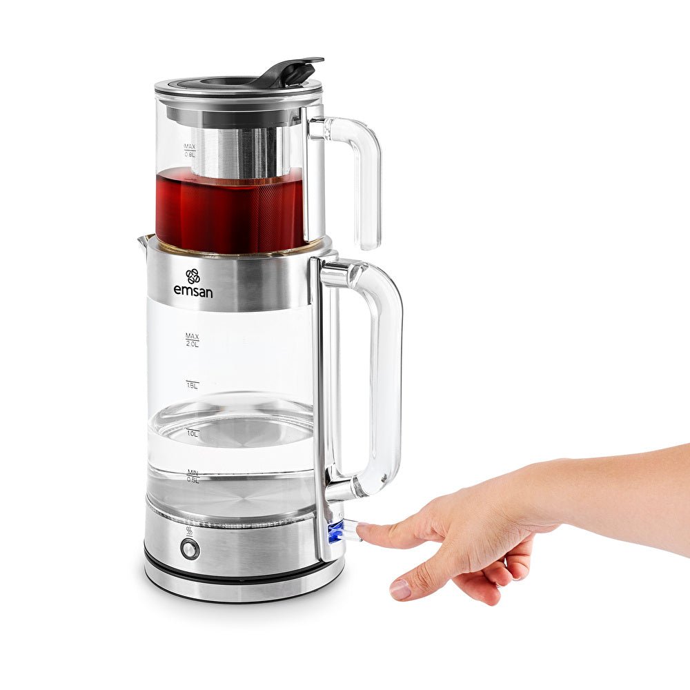 Emsan - Elektrisk Glas Temaskine - 0,8 liter &amp; 2 L - Løven Home