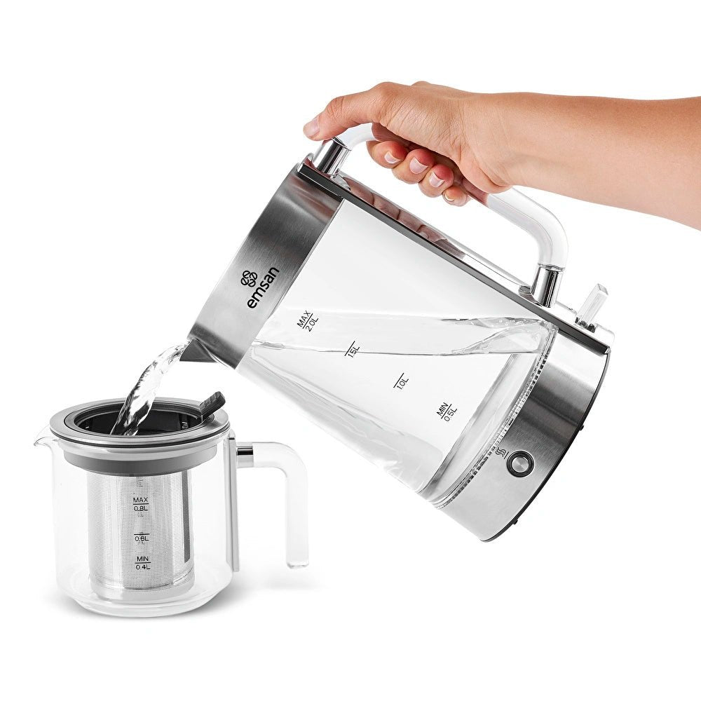 Emsan - Elektrisk Glas Temaskine - 0,8 liter &amp; 2 L - Løven Home