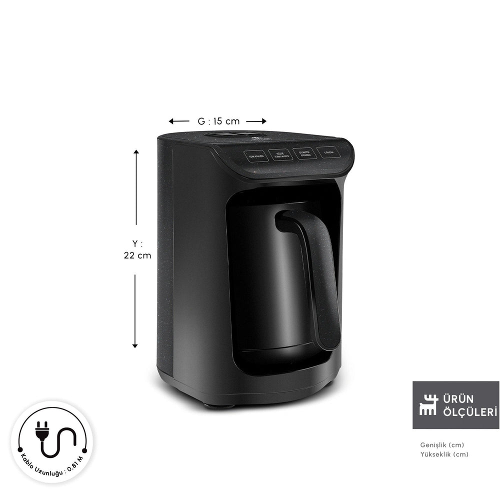 Emsan Közde Tyrkisk Kaffemaskine – Shiny Black - Løven Home