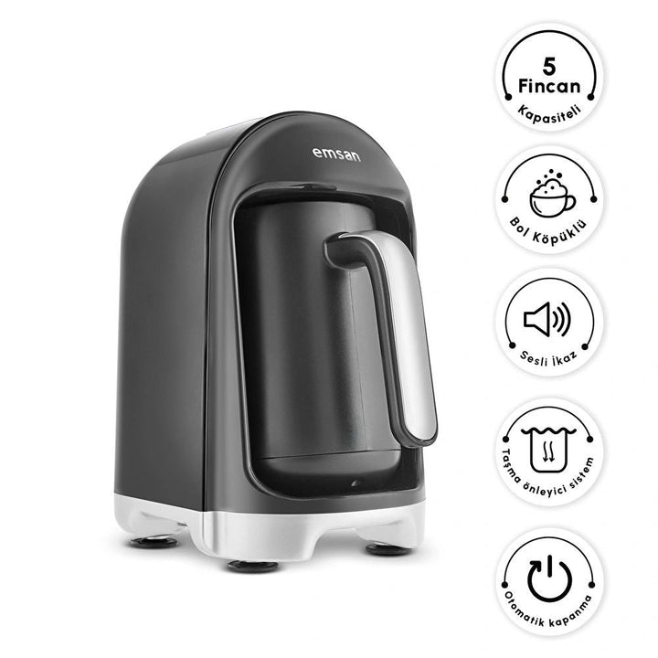 Emsan Kumda - Tyrkisk Kaffemaskine – 300 ml | 735W | Sort - Løven Home