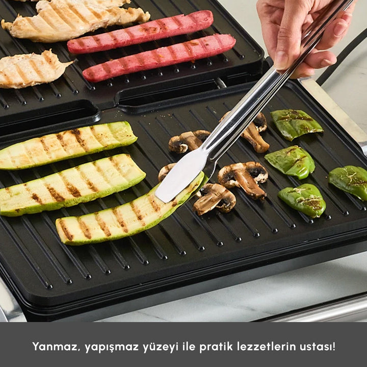Emsan - Toastmate Grill &amp; Toastmaskine – 6 Skiver | Inox | 2000W - Løven Home