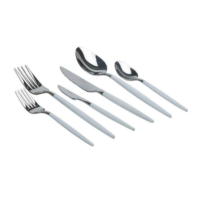 Ferveo Hvid/Sølv Bestiksæt 36 dele 6 kuverter - Løven Home