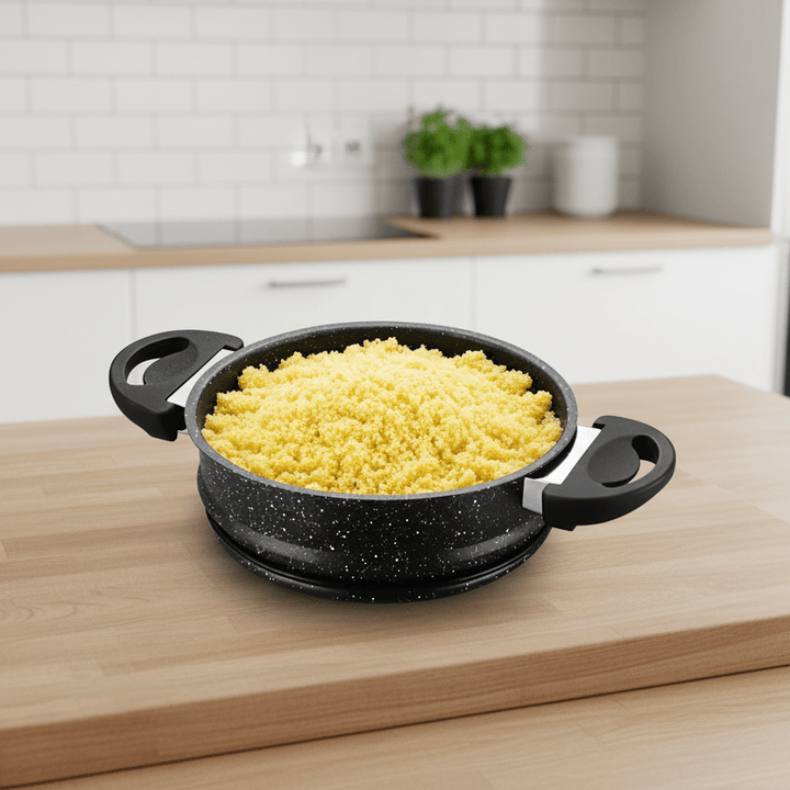 Ferveo Sahra - Damp &amp; Couscous Gryde - 12,5 L | Ø28 cm | Marmorbelagt - Løven Home