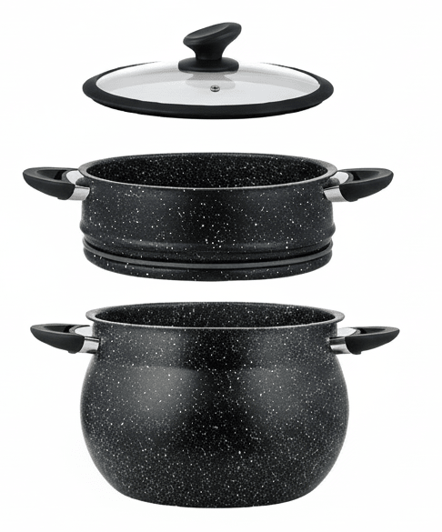 Ferveo Sahra - Damp &amp; Couscous Gryde - 12,5 L | Ø28 cm | Marmorbelagt - Løven Home