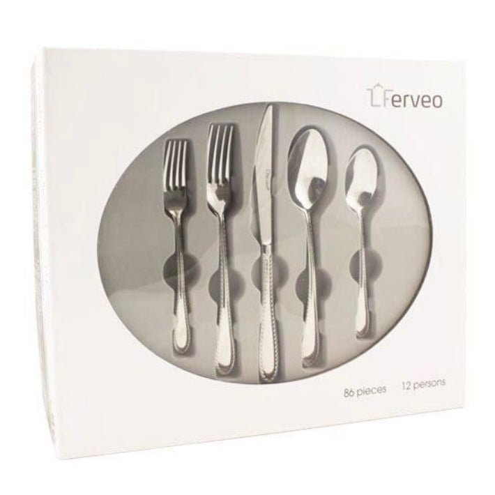 Ferveo Sølv Bestiksæt 86 dele 12 kuverter - Løven Home