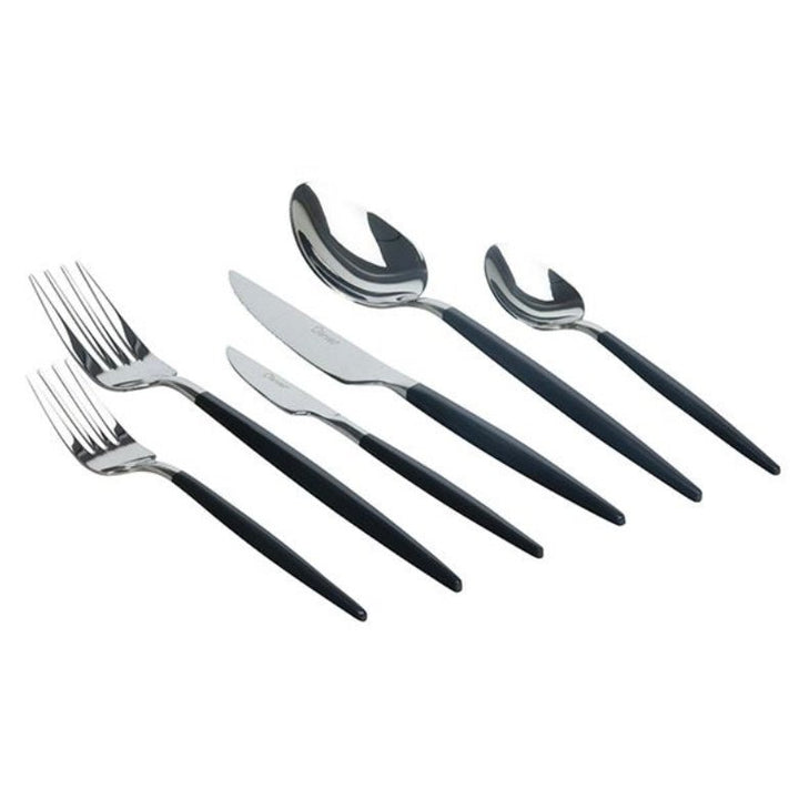 Ferveo Sort/Sølv Bestiksæt 36 dele 6 kuverter - Løven Home